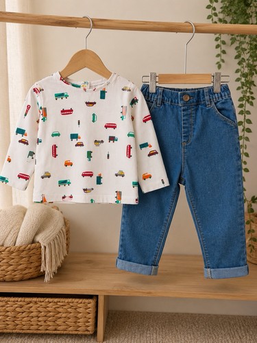 Set completo jeans top denim - jeans, e