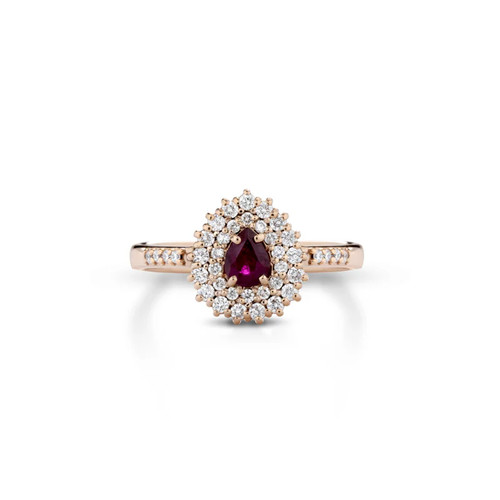 Anello goccia oro rosa 18 - goccia, in