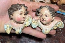 Gherubbini DIPINTi A Mano In Terracotta  Occhi In Vetro  10 CM Circa