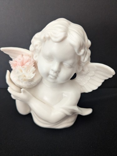 Busto angelo vintage - con, fiori