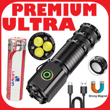 TORCIA LED POTENTE MAGNETICA MILITARE RICARICABILE LAVORO TATTICA PORTATILE SOS