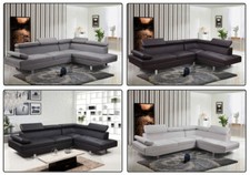 MEGA DIVANO SALOTTO VERA PELLE SOFA SOGGIORNO DIVANO ANGOLARE VARI COLORI - ITA
