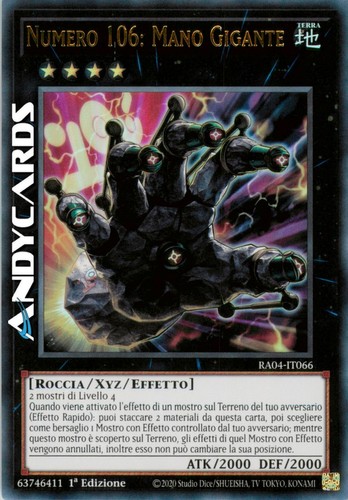 Numero 106 mano gigante - numero, •