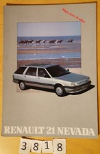 RENAULT 21 NEVADA TL TS TD GTS GTX GTD TURBO D TXE 4X4 Prospectus Fr 6 p 1989