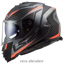 LS2 FF 800 Storm Racer Grigio Arancione Casco Moto Casco Integrale Parasole