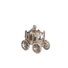 Carrozza vintage con ruote mobili in argento sterling