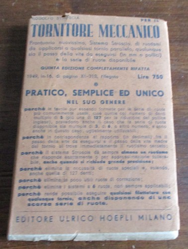 Tornitore meccanico hoepli - tornitore,