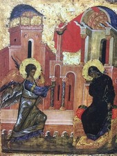 ? Icona arte sacra su tavoletta l'Annunciazione del Signore