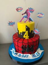 Torta scenografica in pasta di zucchero, tema Spider-Man 