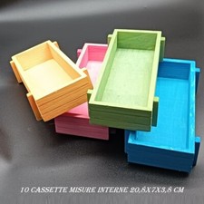 10 cassettine in legno vasetti