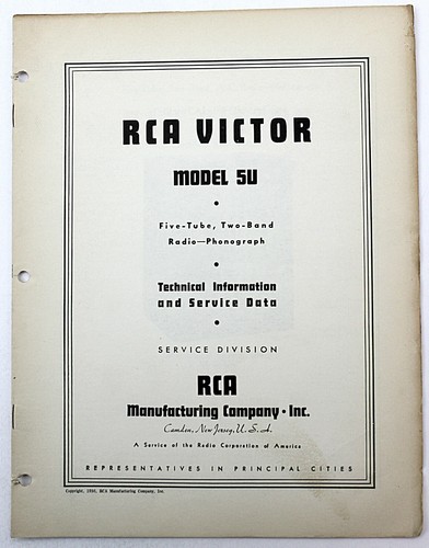 Rca victor model - victor, 5u