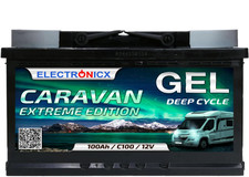 Electronicx Caravan EXTREME Edition GEL batteria 100 AH 12V camper barca Verso