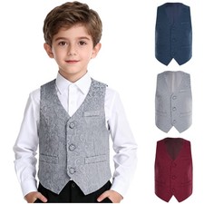 Gilet jacquard ragazzo tasche