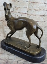Bronzo Levriero Whippet Cane Scultura da Corsa Statua Trofeo Ornamento