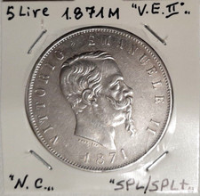 REGNO D'ITALIA - 5 LIRE 1871 M - VITTORIO EMANUELE II