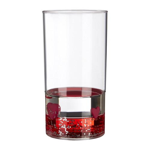 Bicchiere acrilico con cuori - bicchiere,