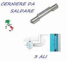 Cerniere da saldare in ferro zincato a 3 ali perno sfilabile da 120 mm cancello
