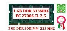 1 GB DDR 333 MHZ PC2700 CL 2,5 MEMORIA RAM SODIMM PC PORTATILE 