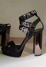 Scarpe liu jo Nero Sandali aperti donna N.38 Borchie Plateau Tacco alto cromato