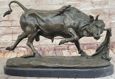 A Mano Dettagliato Bull Toto Matador Spagnolo Spagna da Collezione Bronzo Statua