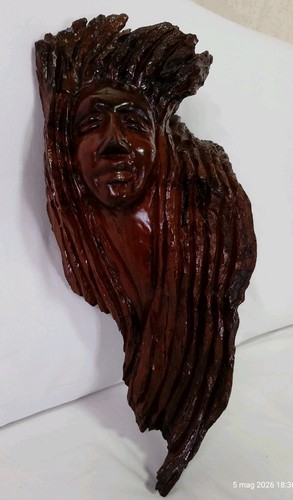 Scultura volto donna tronco - donna, su