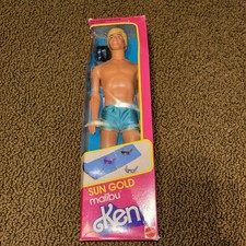 Barbie Sun Gold Malibu Ken bambola vintage 1983 Mattel SIGILLATA IN SCATOLA NOS #1088 😀