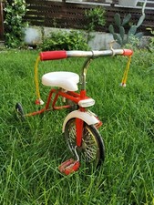 triciclo vintage Biemme Anni 70, Bicci Da Bimbo In Metallo Vernice Rossa