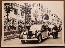 FOTO FOTOGRAFIA BENITO MUSSOLINI in Auto Alfa Romeo, a Biella - ANN0 1939