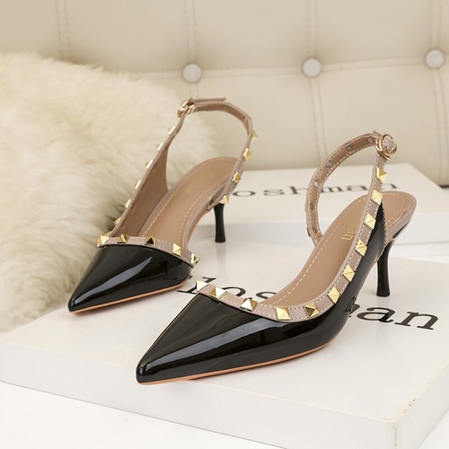 Scarpa donna nera - , borchie