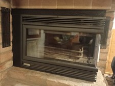 caminetto da incasso, come nuovo, con ventolae termostato, ghisa,PALAZZETTI 