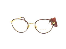 Clark 2011 montatura per occhiali da vista uomo metallo vintage anni 90 pelle