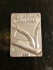 LINGOTTINO LINGOTTINI 10 LIRE "1951" SU LASTRA BRONZO LAMINATA ARGENTO-EDITALIA