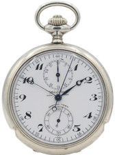 Antico Orologio Da Tasca 52,5mm Zenith 17 Jewel Cronografo Test Speciale Svizzero