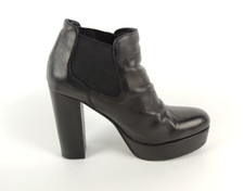 STIVALI BRUNO PREMI STIVALETTI 37 IN PELLE CON ELASTICI NERO DONNA TACCO 11,5 CM