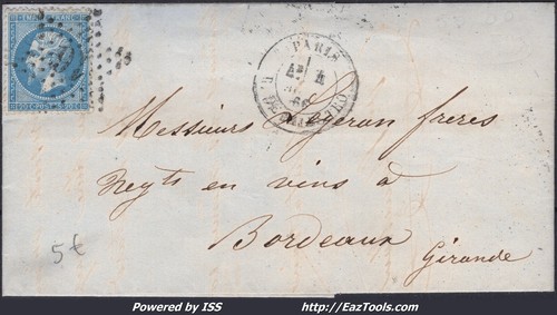 France sur lettre etoile - n°22,