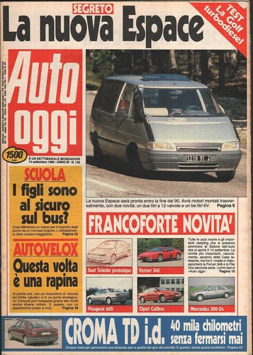 Rivista auto oggi anno - anno, 1989