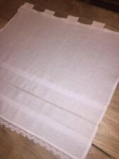 Tendina tessuto puro lino passanti canapa punto a giorno fatto a mano & pizzo