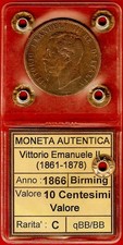 10 Centesimi 1866 H Birmingham