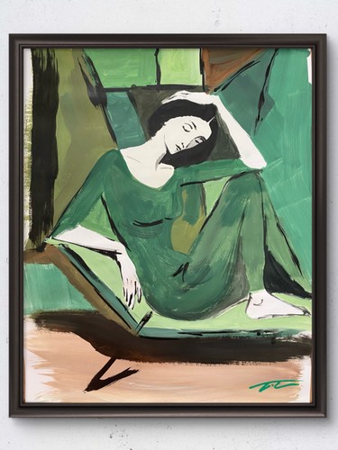 Body donna verde acrilico - in,