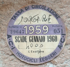 BOLLO ACI 1959 per moto