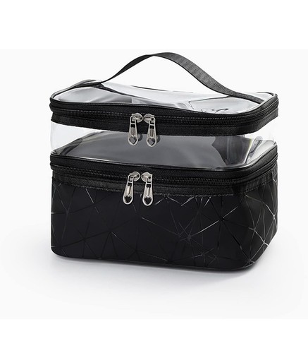 Doppio strato trucco borsa - doppio,