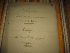 Spartito musicale antico: Variazioni di Jansen e Gelinek