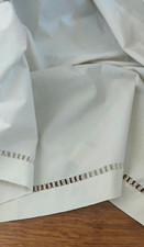 Biancheria Arredo Casa Vintage Telo Lenzuolo Orlo a Giorno a Mano Cotone Bianco