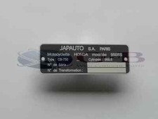 PLAQUE DE CADRE HONDA JAPAUTO