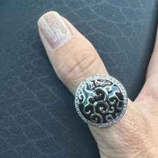 Elegant Silver & Black Swirl