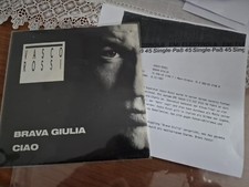 Vasco Rossi 45 Giri Estero Germany Brava Giulia Ciao 7 Raro Copia Foglio Promo