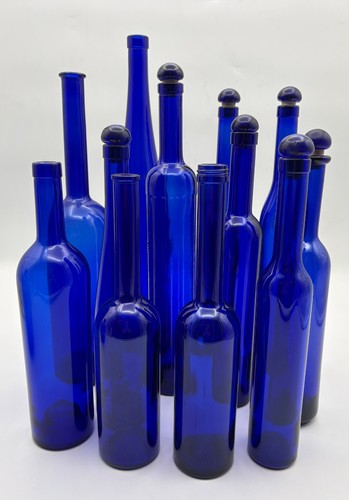 Lotto bottiglie color blu - 12,