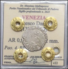 Venezia Francesco Dandolo Soldino monete in argento medievali italiane Periziata