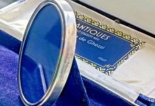 Cornice in argento 800 7 cm piccola velluto blu Italia