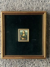Placca Argento 925 Mini Quadro La Gioconda Monna Lisa di Leonardo Da Vinci
